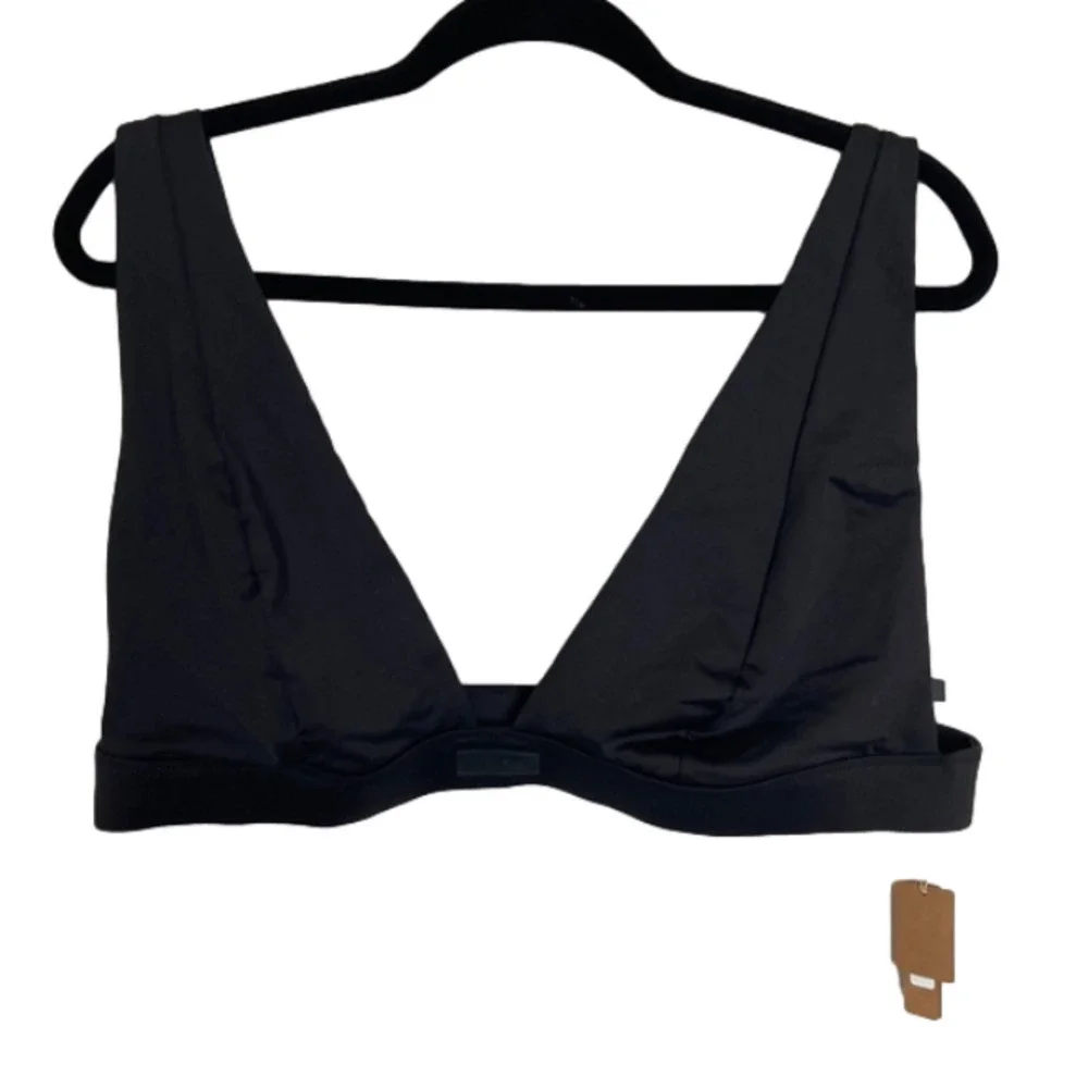 SKIMS swim plunge bikini top onyx NWT size 4X